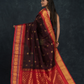 Ink Black and Red Border  Korvai Saree - 097