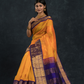 Korvai Saree Golden Yellow With Golden Purple Border - 050