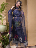 Plum Purpule Jamdani 2-Piece Set Kurti & Dupatta (UNSTITCHED) -678