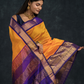 Korvai Saree Golden Yellow With Golden Purple Border - 050