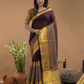 Coffee Brown Tissue Silk Saree-030