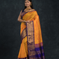 Korvai Saree Golden Yellow With Golden Purple Border - 050