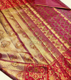 Marron Pink with Golden Designed Border Kanjivaram Saree-042