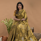 Army Green Tissue Silk Saree-028