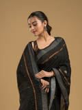 Ink Black Jamdani Saree - 037