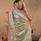 Tissue Silk Saree In Bone White -023