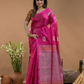 Hot Pink Tissue Silk Saree-028