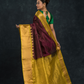 Korvai Saree Lakshadeepam with grand border - Wine Purple and Yellow Border - 152