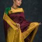 Korvai Saree Lakshadeepam with grand border - Wine Purple and Yellow Border - 152