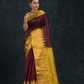 Korvai Saree Lakshadeepam with grand border - Wine Purple and Yellow Border - 152