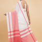 Dewali Saree Handloom Cotton  in Red and White Border-003