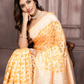 Chanderi Silk Floral Saree In Corn Yellow (Precision Looms) - 005