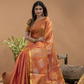 Tissue Silk Saree In Fire Orange - 031