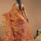 Tissue Silk Saree In Fire Orange - 031