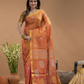 Tissue Silk Saree In Fire Orange - 031