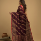 Matka Silk Jamdani Saree With Wine Purple - 027