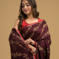 Matka Silk Jamdani Saree With Wine Purple - 027