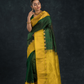 Korvai Saree Forest Green Design and Yellow Border -111