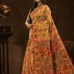 Paithani Floral Saree In Mustard Yellow (Precision Looms) - 002