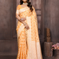 Chanderi Silk Floral Saree In Corn Yellow (Precision Looms) - 005