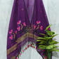 Muslin  Jamdani 2 Piece Set Kurti & Dupatta with Dark Purple - 159