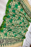 Lime Green Design Bangalore silk Kalamkari Dupatta -016