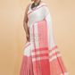 Dewali Saree Handloom Cotton  in Red and White Border-003