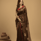 Matka Silk Jamdani Saree With Umber Brown - 028 - indeloom