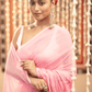 Baby Pink Mul Mul Cotton Saree - 041 - indeloom