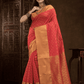 Imperial Red Cotton Silk Saree - 015 - indeloom