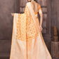 Chanderi Silk Floral Saree In Corn Yellow (Precision Looms) - 005