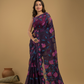 Jamdani Saree With Plum Purple - 003