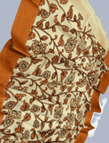 Bangalore Silk Pen kalamkari dupatta in Pale Brown - 016