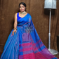 Cotton Silk Saree with Navy Blue-004