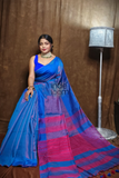 Cotton Silk Saree with Navy Blue-004