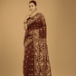 Dark Brown Soft Silk Jamdani Saree - 003