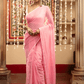 Baby Pink Mul Mul Cotton Saree - 041 - indeloom