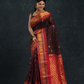 Ink Black and Red Border  Korvai Saree - 097