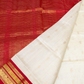 Frost White and Red Border  Korvai Saree -153