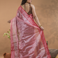 Rose Pink with Pink Border Tissue Silk Saree-028