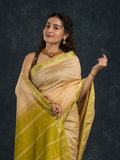 Linen White  Korvai Saree - 146