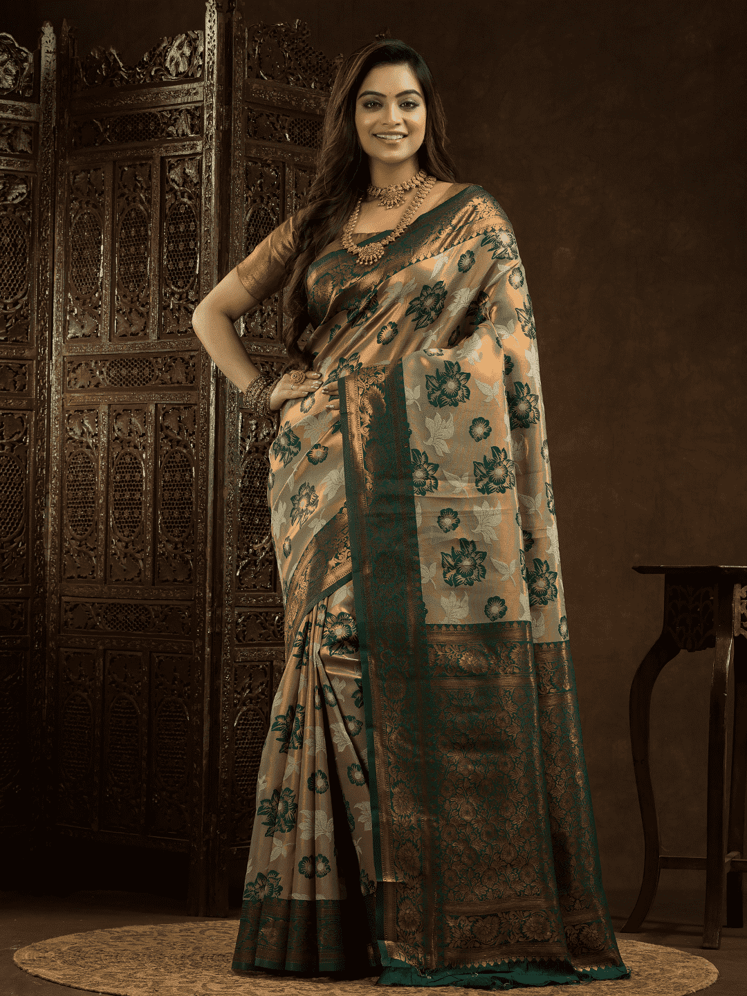 Jade Green Cotton Silk Saree - 018