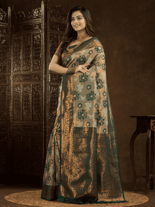 Jade Green Cotton Silk Saree - 018