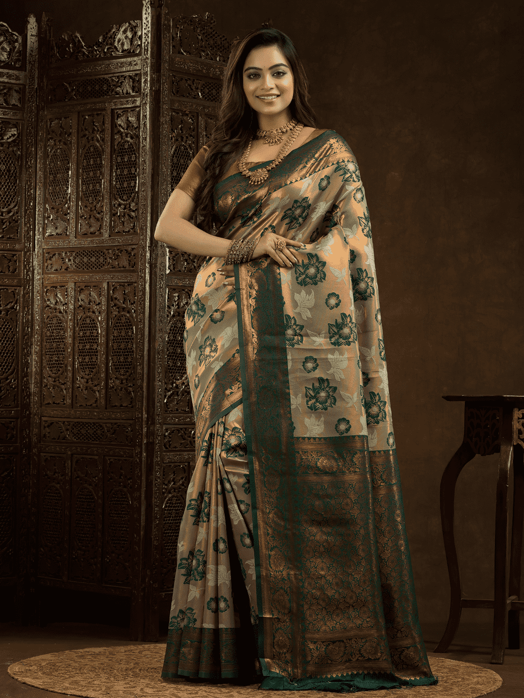 Jade Green Cotton Silk Saree - 018