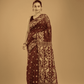 Dark Brown Soft Silk Jamdani Saree - 003