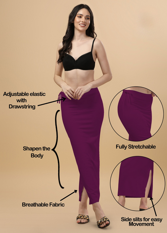 Saree Shapewear Straight Cut Rope Style In Grape Purple Color - 019