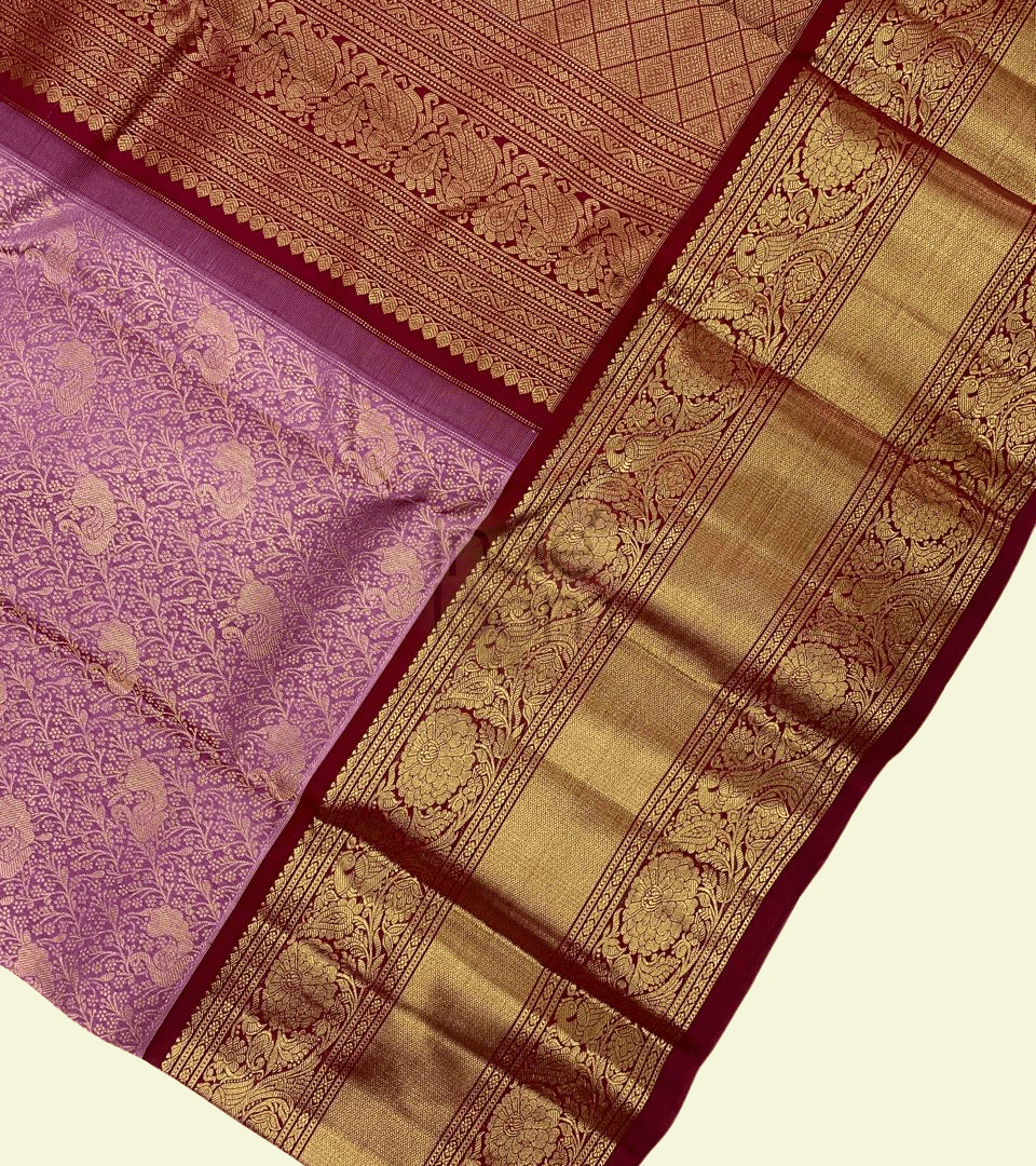 Hot Pink with  Golden Design Pallu Kanjivaram Saree- 061