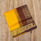 Golden Yellow with Olive green border and  Brown pallu Korvai Saree -145