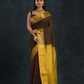 Korvai Saree Lakshadeepam black with olive green border and yellow Border - 134