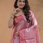 Rose Pink with Pink Border Tissue Silk Saree-028